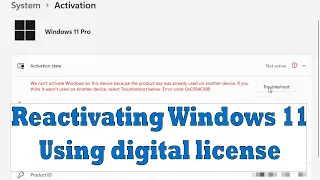 How to Activate Windows 11 using Digital License | Reactivate Windows After Hardware Change