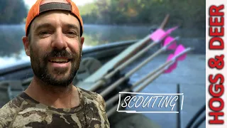 Bow hunting and scouting the River - HOGS & DEER