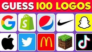 Guess the Logo in 3 Seconds | 100 Famous Logos | Logo Quiz 2024