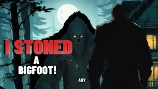 I STONED A BIGFOOT!🌲|  Scary stories #shortsviral