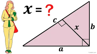 Can you find the length x in the right triangle? | Important Geometry skills explained