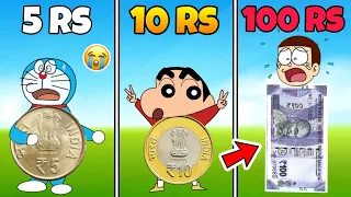 Shinchan And Nobita Play Noob Vs Pro Vs Hacker In Indian Money RUN 3D 🤣🤣 | Funny Game |