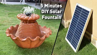 5 minutes Easy DIY solar Fountain from Terracotta