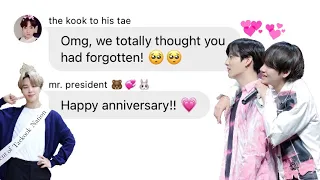 BTS TEXTS ► the ones who fOrGoT Taekook's anniversary