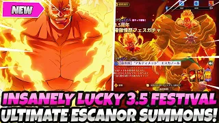 *LITERALLY THE LUCKIEST SUMMONS* ON THE ONE ULTIMATE ESCANOR BANNER! 3.5 FESTIVAL (7DS Grand Cross