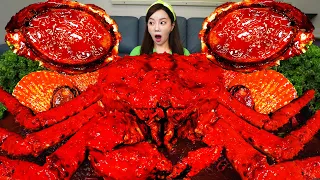 ENG SUB) Nuclear buldak 🔥 Spicy Giant King Crab 🦀 Seafood & Bibimbap Recipe Mukbang ASMR Ssoyoung