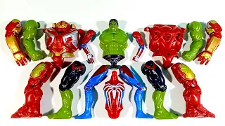 Assembling Marvel's Hulk Buster Vs Hulk Smash vs Spider-Man Action Figures Superheroes Toys