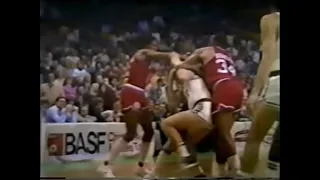 Larry Bird vs Julius Erving nba fight 1985 season