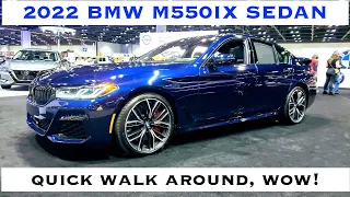 2022 BMW M550iX Sedan ! Quick Walk Around of this German 4 Door Sports Sedan! Wow, that color !