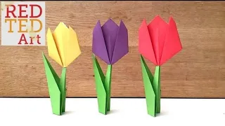 Origami Easy| Easy Origami Tulip|How To Make Paper Tulip|Flowers| Tutorial| Paper Flowers|