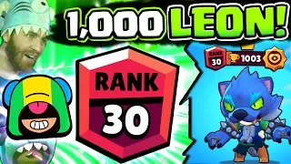 1000 LEON IN SHOWDOWN WITH OP INVIS! RANK 30 LEON GAMEPLAY IN BRAWL STARS!