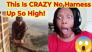 American Reacts to: Fred Dibnah shows HOW  to erect a CHIMNEY SCAFFOLD at 200 feet! | Fred 1982