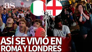 ITALIA 1- INGLATERRA 1 (3-2) Así lo vivieron los fans: Enajenación en Roma y drama en Londres | AS