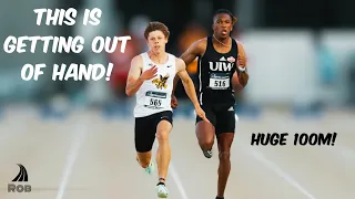 The FASTEST men in college FACED OFF, then THIS happened! || HUGE 100 Meter SHOWDOWN at Tom Jones!