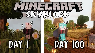 I've NEVER played a SKYBLOCK world before so I SPENT 100 DAYS inside one! ✧ [MINECRAFT 100 Days]