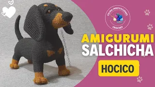 Como hacer hocico Perrito salchicha amigurumi / Tutorial paso a paso Celina innovaciones crochet