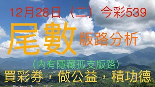 今彩539｜尾數｜牛哥539｜2021年12月28日（二）今彩539尾數版路分析內含隱藏孤支版路｜#539  （🎉恭喜上期尾數版路：3尾，順利開出🎉）