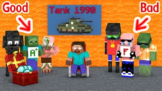 Monster School : Bad Monster vs Good Monster - Tank 1990 Challenge - Minecraft Animation