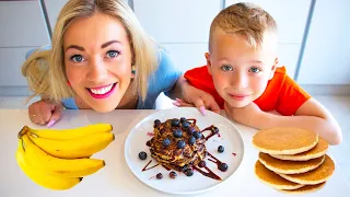 Can we make Banana Pancakes for Breakfast? | Gaby and Alex Show