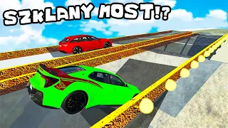 ❄️ SUPERSAMOCHODY KONTRA SZKLANY MOST | BeamNG Drive |