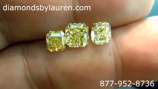 Comparing a Fancy Vivid Yellow Diamond to Fancy Intense Yellow, and Fancy Yellow Diamonds