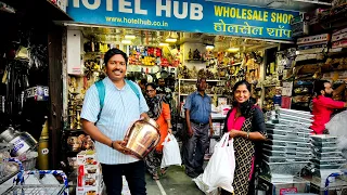 बायकोसोबत गेलो होलसेल भांड्याच्या मार्केटला 😍 | नवी मुंबईतील भांडी मार्केट | S For Satish | Turbhe