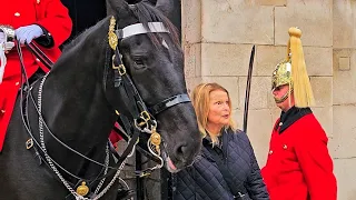 NIPPY horse LAUGHS at this lady's AWKWARD encounter with The King's Guard!