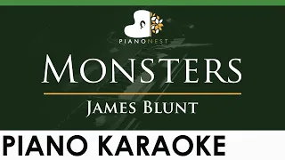 James Blunt - Monsters - LOWER Key (Piano Karaoke Instrumental)