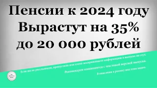 Пенсии к 2024 году Вырастут на 35% до 20 000 рублей