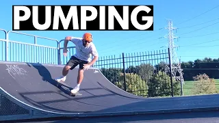 How to Pump on a mini Ramp for Beginner Skaters! (Skatepark Lessons)