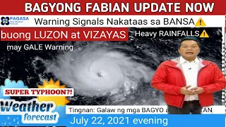 WEATHER UPDATE TODAY July 22, 2021evening|PAGASA WEATHER FORECAST |LPA BAGYO |GMA WEATHER| FABIANph