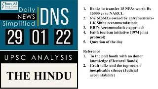 THE HINDU Analysis, 29 January, 2022 (Daily Current Affairs for UPSC IAS) – DNS