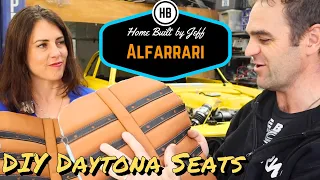 Sewing Ferrari Daytona style seat inserts - Ferrari engined Alfa 105 Alfarrari build part 179