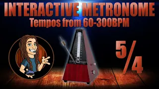 Interactive 5/4 Metronome from 60 to 300 BPM