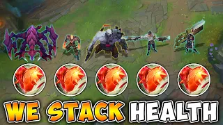 WE ALL STACKED HEALTH WITH THE NEW TANK ITEM HEARTSTEEL! (5 RAID BOSSES)