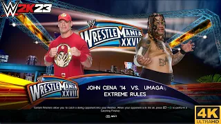 FULL MATCH — JOHN CENA VS UMAGAWRESTLE MANIA XXVIII AUGUST 2023  [ PC UHD 4K 60FPS ]