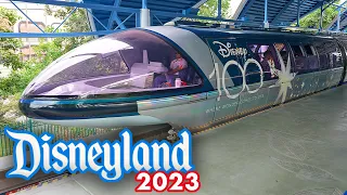 Disneyland Monorail Post-Refurbishment 2023 - New Station Color Scheme -Disneyland Rides [4K POV]