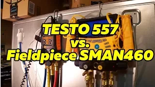 Refrigerant gauges Testo 557 and Fieldpiece SMAN460 comparison