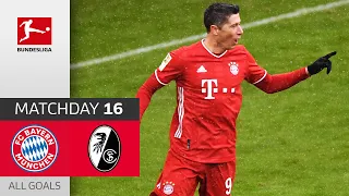 Lewandowski Record 21st Goal | FC Bayern München - SC Freiburg | 2-1 | All Goals | MD16 – Bundesliga
