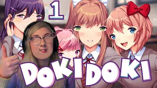 CUTE GIRLS = HORROR?!?! BLIND PLAYTHROUGH - Doki Doki Literature Club Pt.1