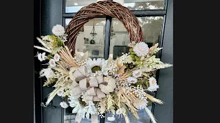 DIY Fall Boho Willow Wreath! How to Decorate a Willow Wreath Base - Willow Wreath Tutorial