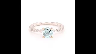 Diamond Aquamarine Ring 18k Gold 1.08 TCW Certified $1,800 822592