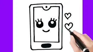 How to draw  phone drawing, easy step by step for kids