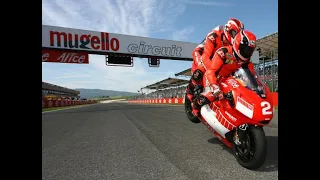 Michael Schumacher & Randy Mamola riding Ducati at Mugello