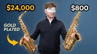 Find the Gold Plated Selmer Saxophone - Blindfold Challenge