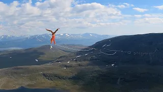 World Record - Longest Highline walked across Lapporten, Sweden