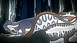 spinosaurus vs vastatosaurus rex // dinosaur battle // stick nodes pro animation