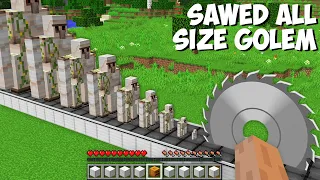 What if YOU SAWED GOLEMS OF ALL SIZES in Minecraft ? SUPER TRAP FOR ALL GOLEMS !