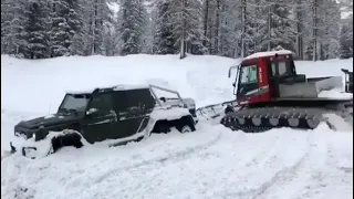 Mercedes 6x6 Stuck in Snow