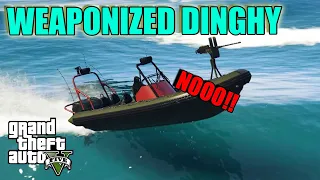 GTA 5 - NEW VEHICLE - WEAPONIZED DINGHY Boat **Is NOT WORTH IT!!** DRIVE and SHOOTING TEST